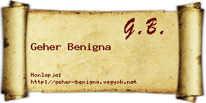Geher Benigna névjegykártya