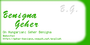 benigna geher business card